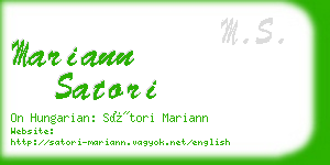 mariann satori business card